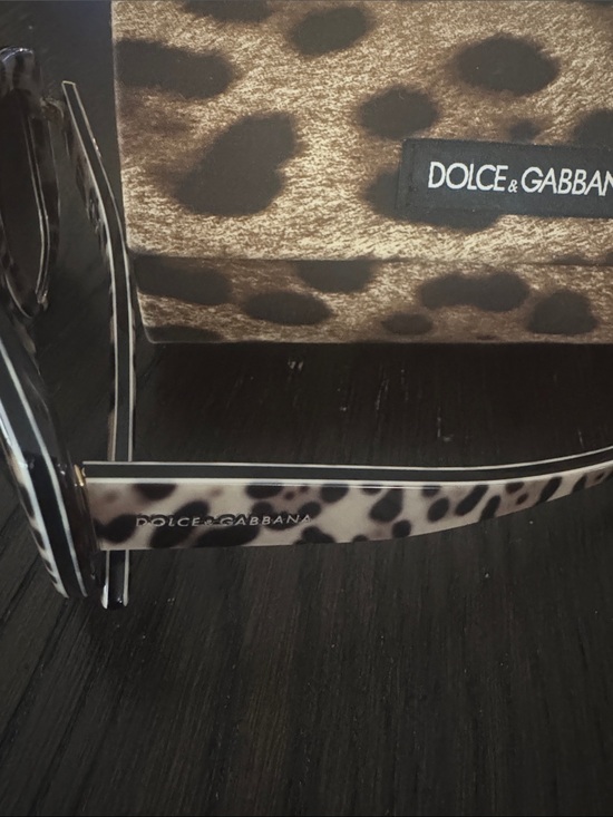 Dolce & Gabbana Leopard Print Cat-Eye Sunglasses - Black/White main image 6